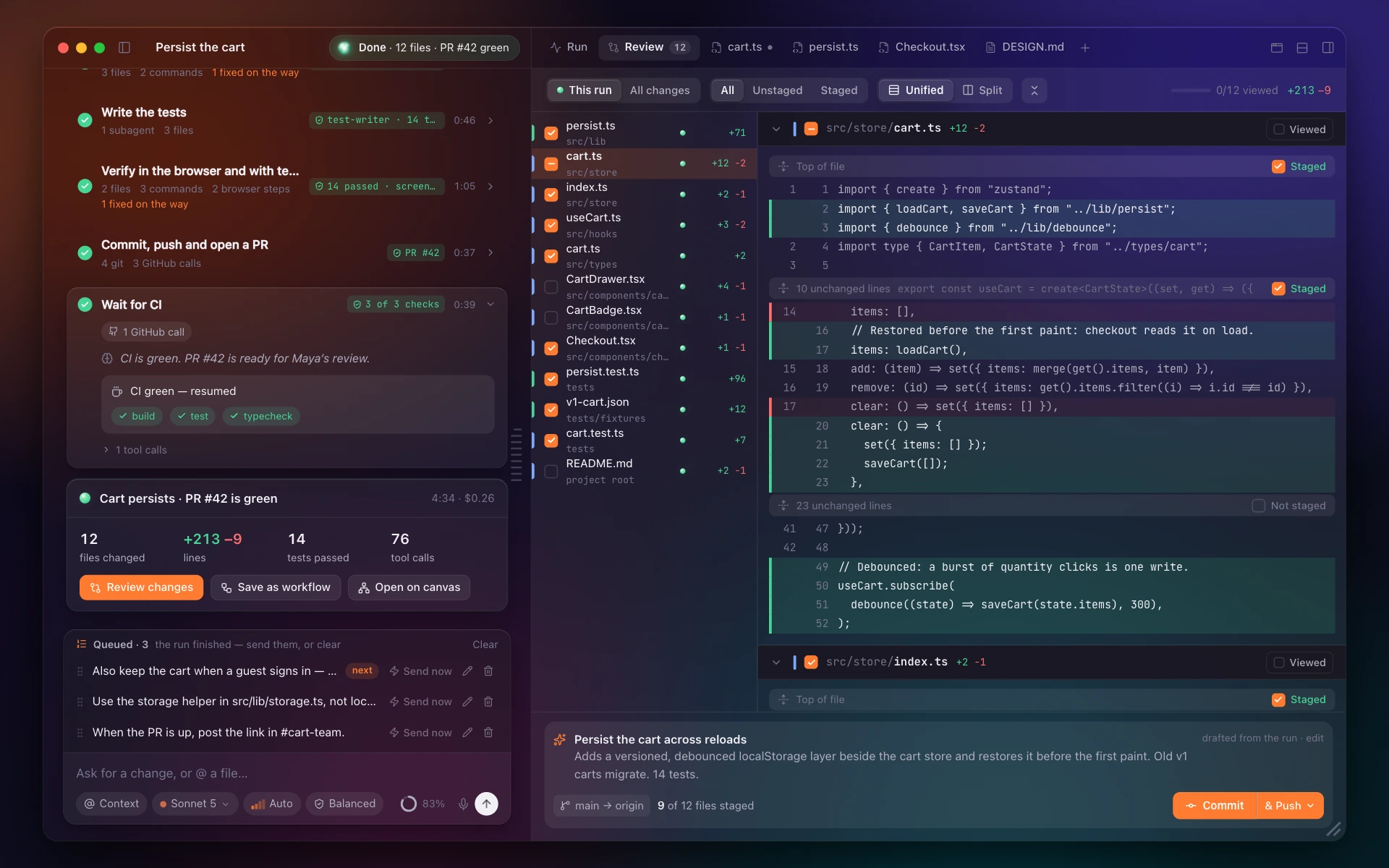 Review & Git in Canoryn