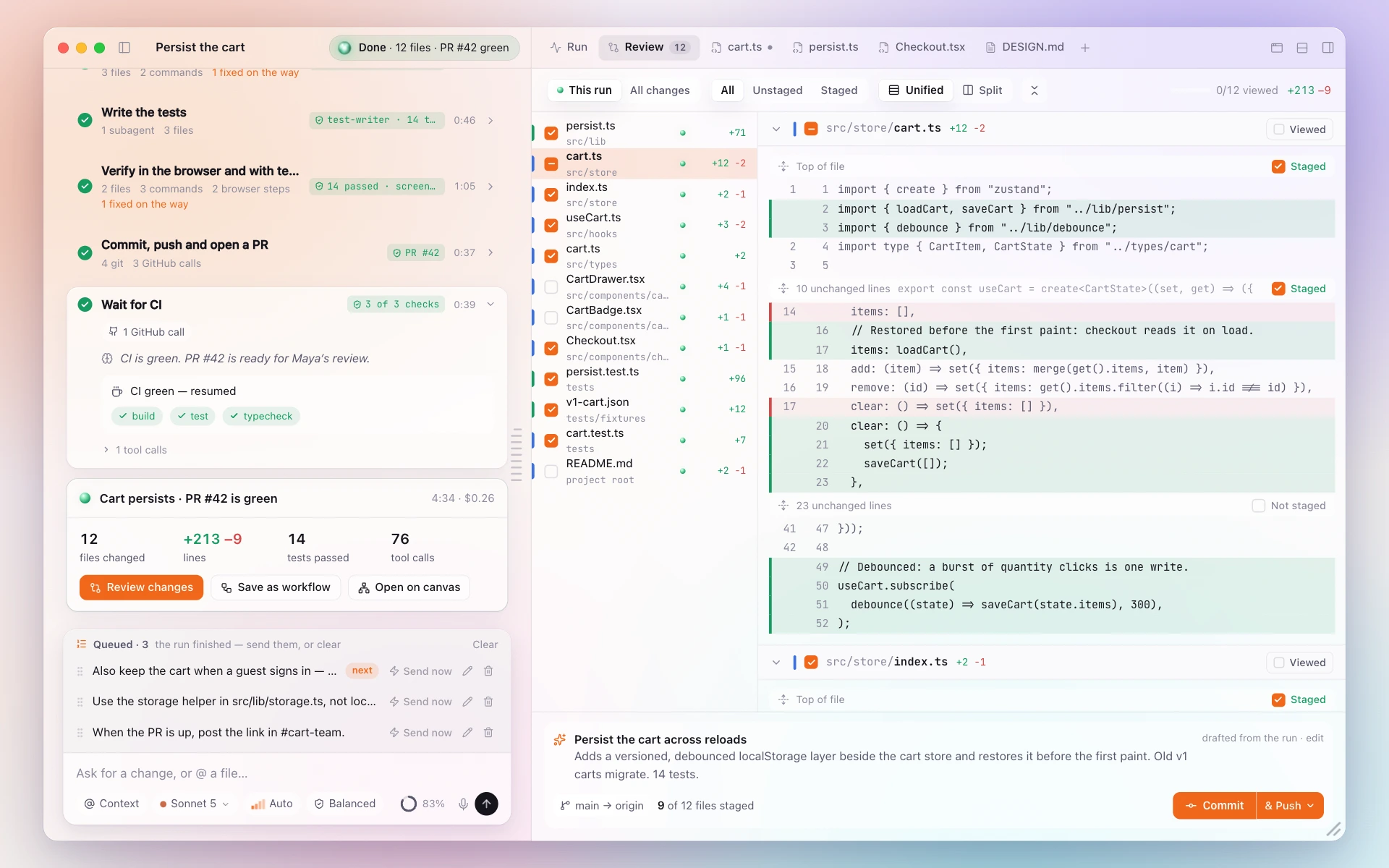 Review & Git in Canoryn